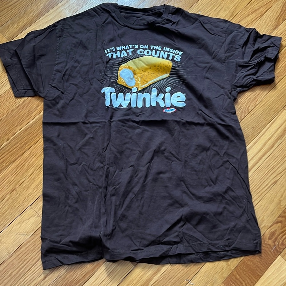 NEW Twinkie tee shirt Brown “it’s what’s on the inside that counts”